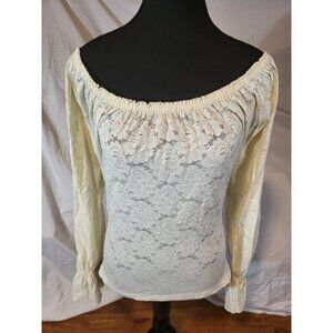 Vintage Caia Ivory Lace Y2K Top Size M Romantic